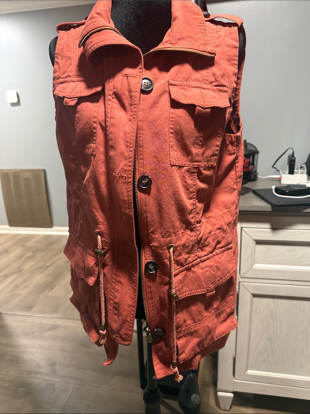 Women’s Utility Vest in Rust Orange